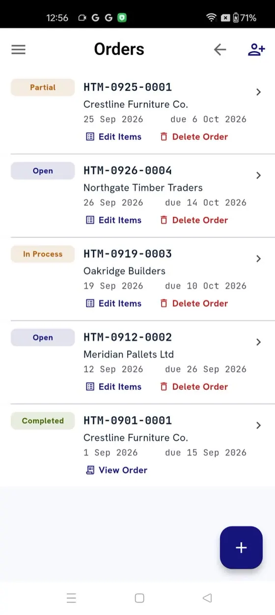 Orders on the phone